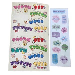 Lot of Baby Theme Scrapbook Stickers 1st Tooth 1st Step Captions Etc